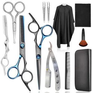 Fcysy Professional Barber Scissors Kit - Thinning Shears for Hair Cutting, Blending & Trimming, Wig Styling Scissors, Barber Accessories