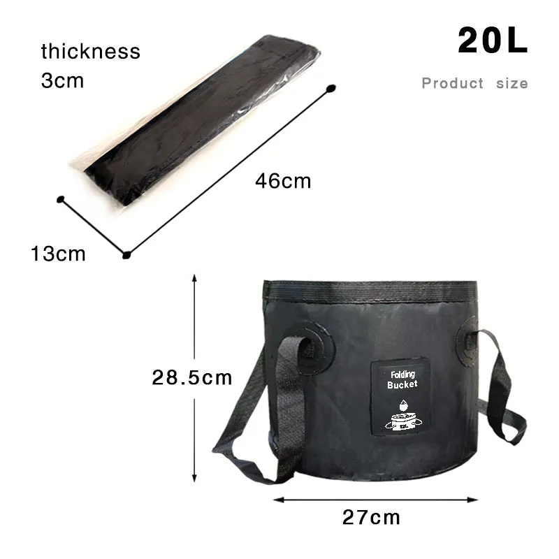 Filter Well Outdoor Camping Portable Electric Shower with 5Gallon Folding Bucket