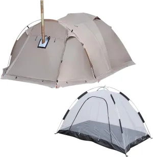 Fireproof 2 Person Waterproof Dome Tent with Snow Skirt for Camping Hiking Hunting