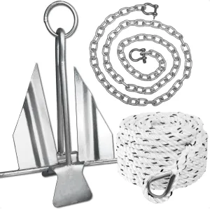 Five Oceans Fluke Boat Anchor, Galvanized Steel, Slip Ring, Heavy-Duty Boat Anchors for Kayak, Dinghy, Paddleboard, Canoe, Personal Watercraft - Multiple Sizes