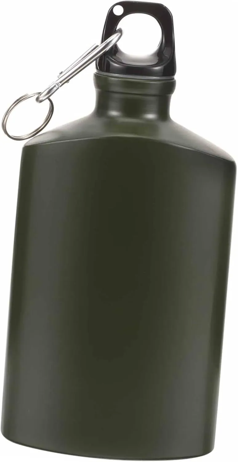 Flat Aluminum Camping Water Pot Metal Canteen for Outdoor Portable Bottle Leakproof Travel Kettle