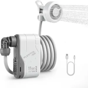 FLEXTAILGEAR MAX Shower Portable Shower for Camping, Rechargeable Outdoor Camping Shower, Portable Shower Pump with USB-C,Shower Pump for Hiking, Car wash, Pet Cleaning, Beach Vacations