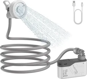 FLEXTAILGEAR MAX Shower Ultralight Rechargeable Outdoor Shower Pump, Portable Camping Showerhead Handheld, Travel Shower with USB-C Water Pump for Hiking, Car wash, Pet Cleaning, Beach Vacations
