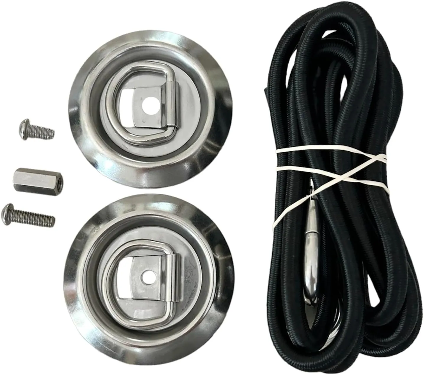 Floating Mat Tether Kit, Floating Mat Accessories - Stainless Steel Tether with 10' Bungee Cord. Upgrade Tether for All Foam Water Pads. Great Replacement for Paradisepad, Floating Oasis & Ifloats