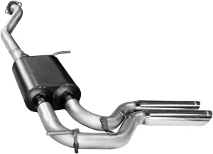 Flowmaster 17395 American Thunder Cat-Back Exhaust Kit 3 Inch Aluminized Steel 3 Inch Stainless Tips Compatible with 1999-2007 Classic Chevy Silverado GMC Sierra 1500 4.8L 5.3L Extended Cab Short Bed