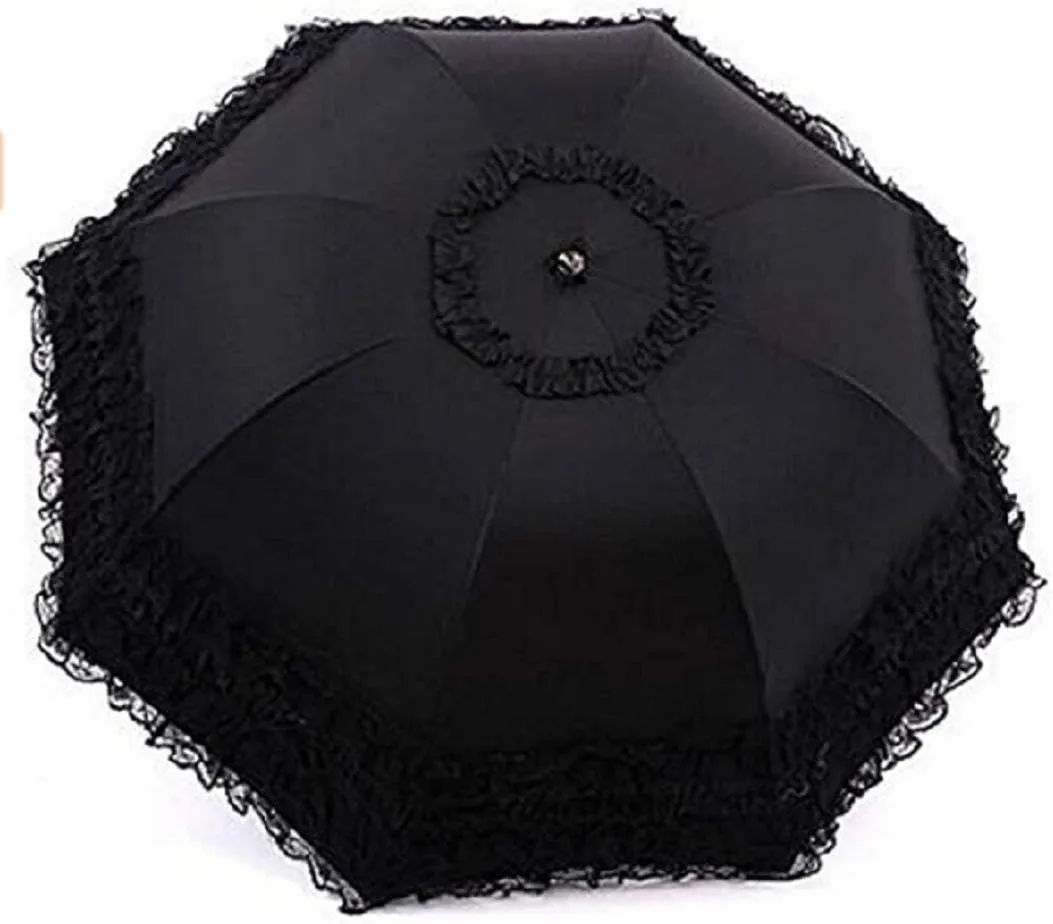 Foldable Travel Umbrella Compact UV Resistance sunshade Princess Lace Parasol Umbrella Sun Umbrella for Women Girls