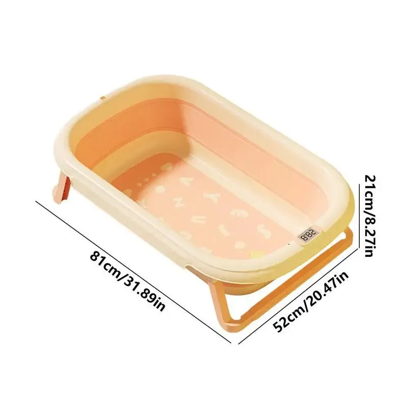 Folding Portable Newborn Bathtub Silicone Non-Slip Shower Bathtub Showering Supplies With Rubber Anti-Slip Pad For Bathroom