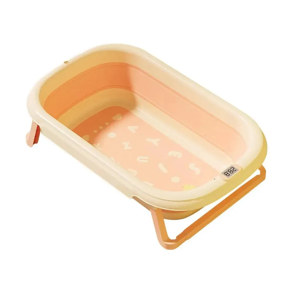 Folding Portable Newborn Bathtub Silicone Non-Slip Shower Bathtub Showering Supplies With Rubber Anti-Slip Pad For Bathroom