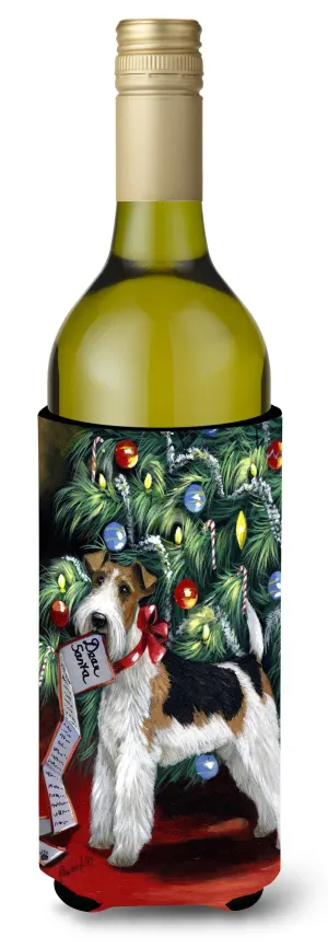Fox Terrier Christmas Dear Santa Wine Bottle Hugger PPP3092LITERK