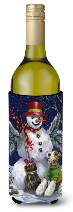 Fox Terrier Christmas Winter Fun Wine Bottle Hugger PPP3095LITERK