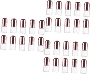 FRCOLOR 30pcs Refillable Glass Roller Bottles with Caps Leakproof Dispenser for Travel Portable Tiny Containers for Perfume and Oils