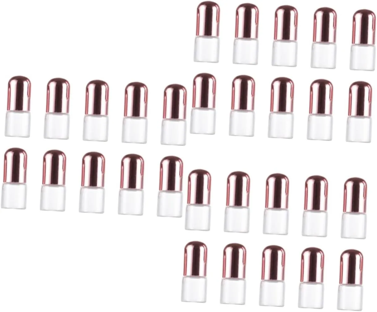 FRCOLOR 30pcs Refillable Glass Roller Bottles with Caps Leakproof Dispenser for Travel Portable Tiny Containers for Perfume and Oils