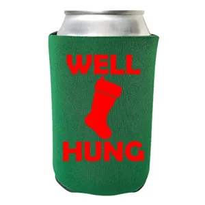 Funny Christmas Can Coolie - Well Hung Can Cooler - Christmas Holiday Alcohol Gift