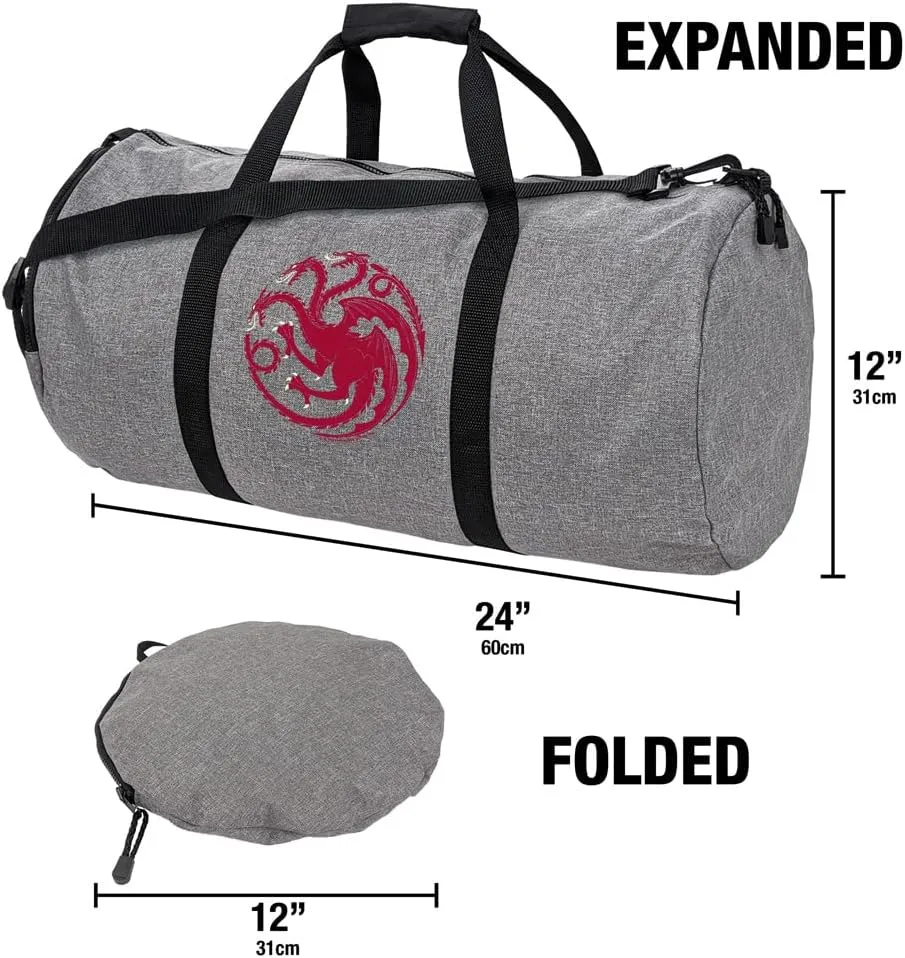 Game of Thrones Targaryen Sigil Lightweight Duffel Bag for Sports and Gym Packable for Travel