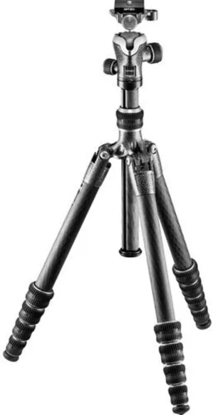 Gitzo Lightweight Series 1 Traveler Carbon Fiber Tripod with Center Ball Head, Silver & Black (GK1555T-82TQDUS)