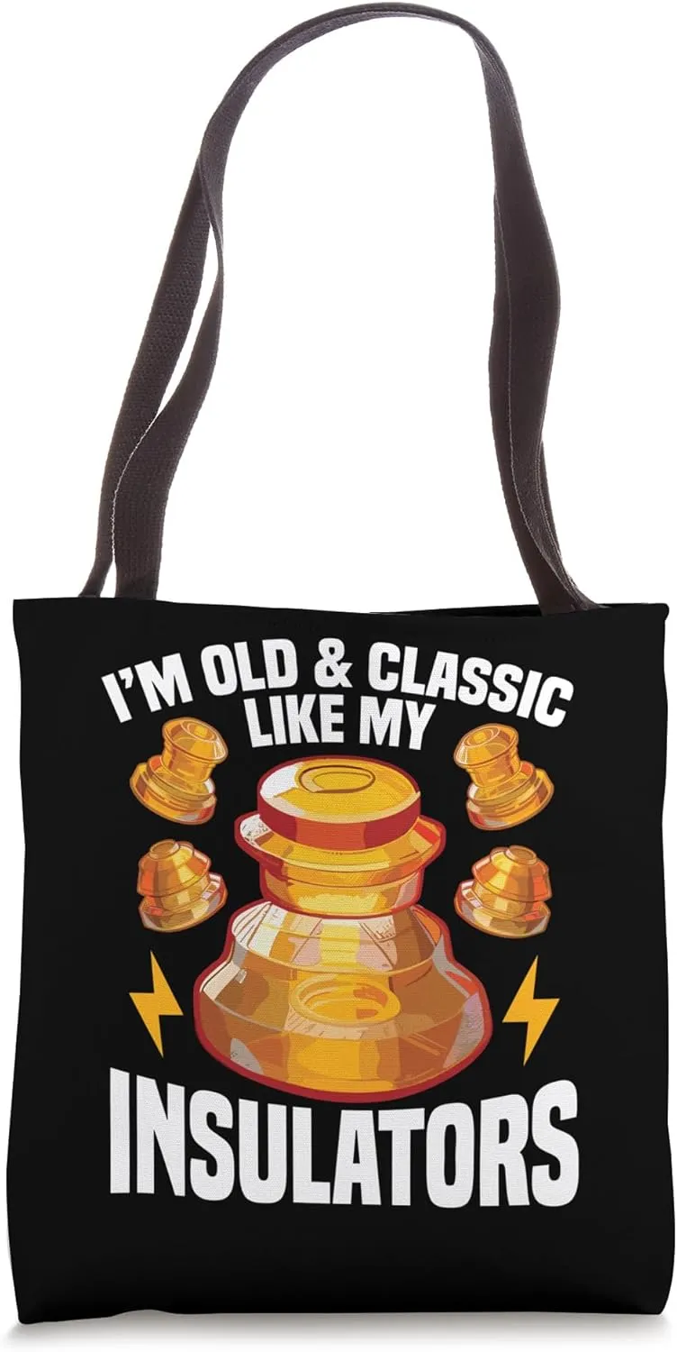 Glass Insulator Electrical Telegraph Insulator Collecting Tote Bag