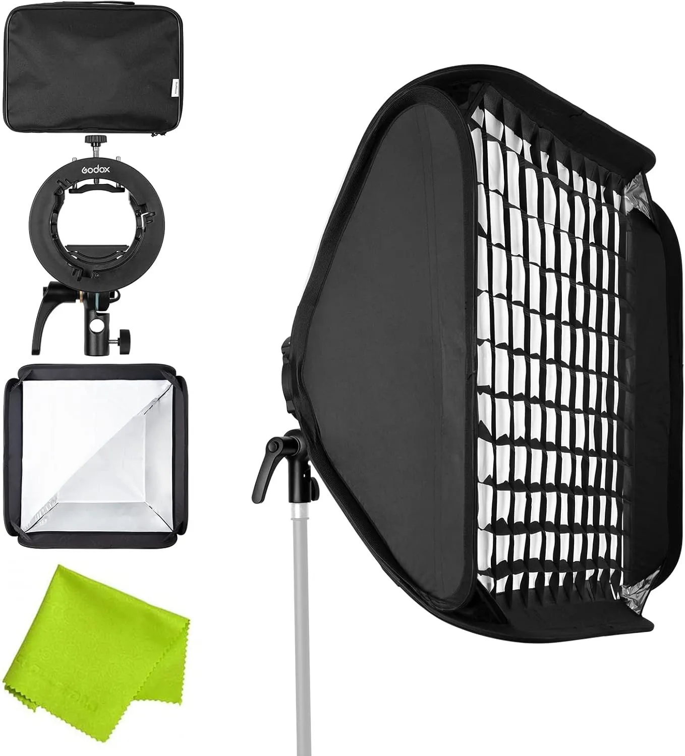 Godox 32x32inch Strip Softbox with S2 Speedlite Bracket Bowens Mount for Godox V1 Series, AD200Pro, AD400Pro, V860II, TT350 Series Flash Speedlights