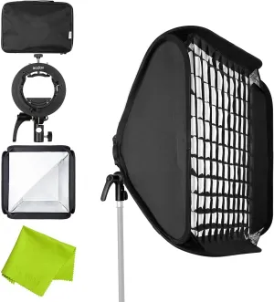 Godox 32x32inch Strip Softbox with S2 Speedlite Bracket Bowens Mount for Godox V1 Series, AD200Pro, AD400Pro, V860II, TT350 Series Flash Speedlights