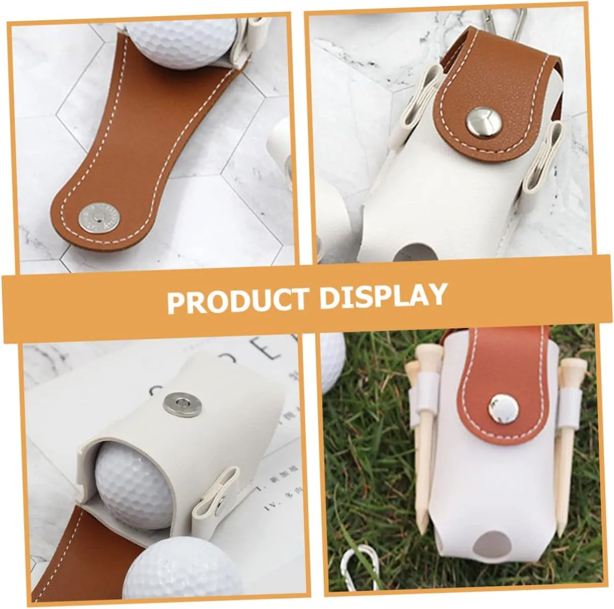 Golf Bag for Golfs Storage Pouch Portable Golfing Light Brown