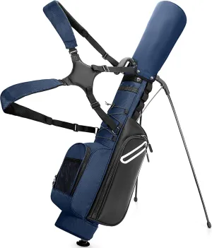 Golf Stand Bag Fit Up to 7 Clubs, Compact Design for Par 3 Courses and Driving Range, Lightweight Pitch and Putt Golf Bag, with Padded Ergonomic Double Straps, Rain Cover, Accessory Pockets