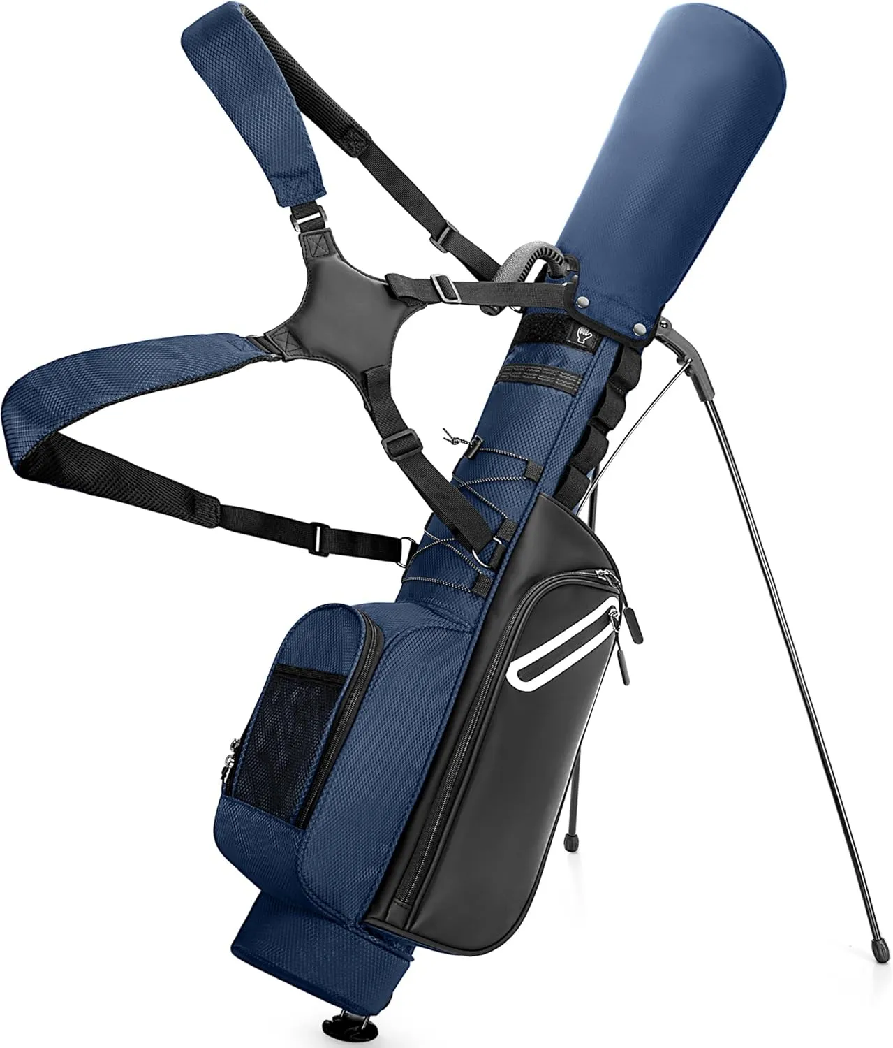 Golf Stand Bag Fit Up to 7 Clubs, Compact Design for Par 3 Courses and Driving Range, Lightweight Pitch and Putt Golf Bag, with Padded Ergonomic Double Straps, Rain Cover, Accessory Pockets