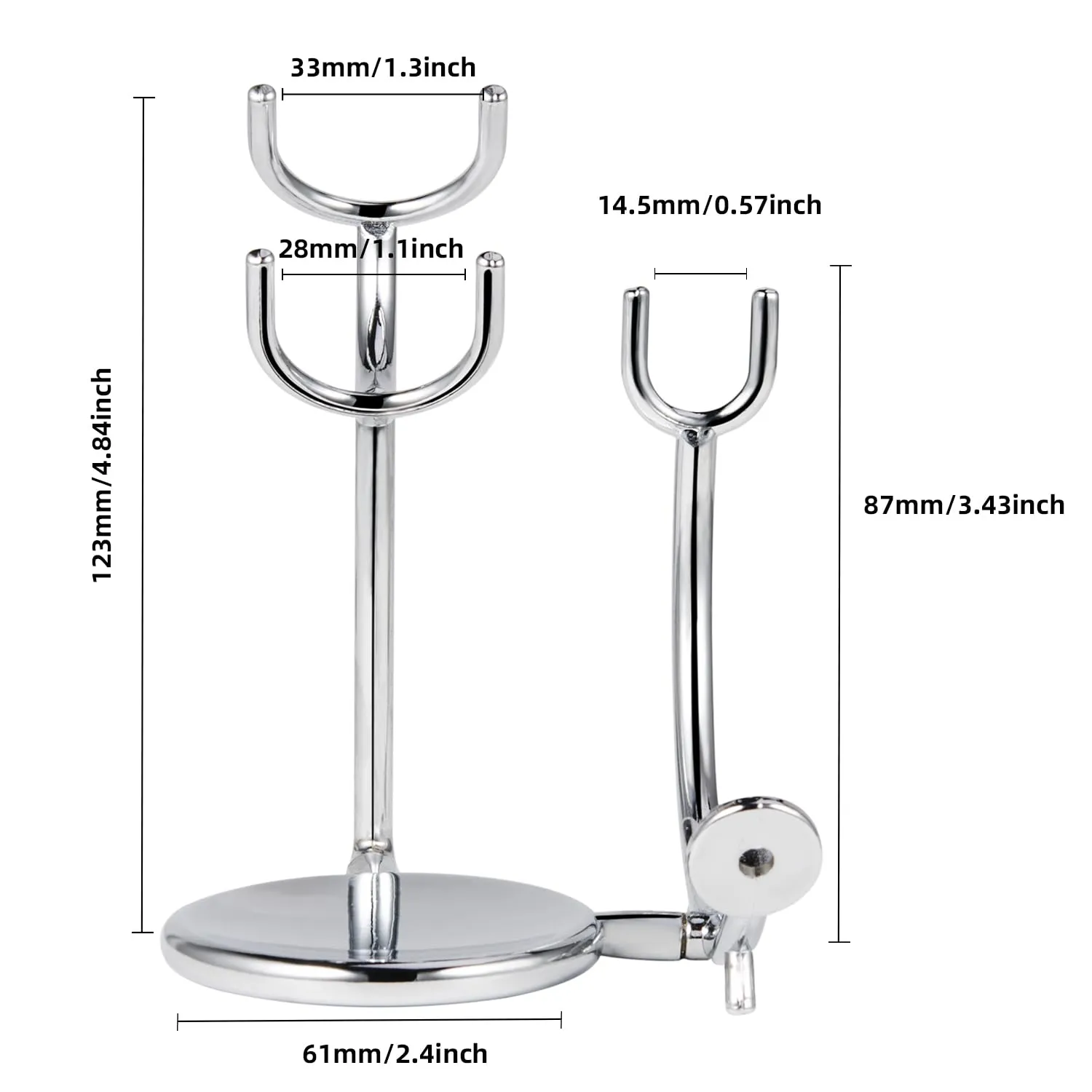 Grandslam Deluxe Shaving Kit for Men, 3 in 1 Shaving Set Includes Shaving Brush, Stainless Steel Shaving Bowl and Razor & Brush Holder, Silver Set