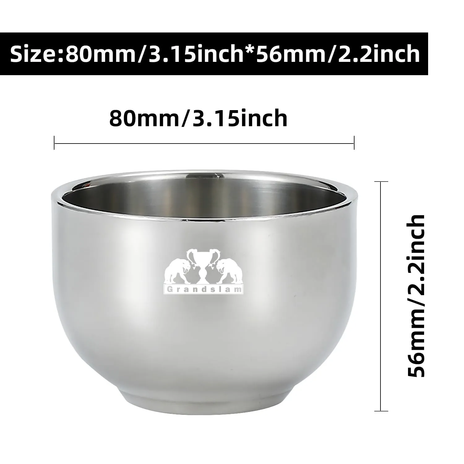 Grandslam Deluxe Shaving Kit for Men, 3 in 1 Shaving Set Includes Shaving Brush, Stainless Steel Shaving Bowl and Razor & Brush Holder, Silver Set
