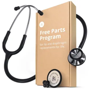 Greater Goods Dual-Head Stethoscope–Clinical Grade, Lightweight, High-Precision Sound, Ideal for Doctors, Nurses, Students, and Medical Professionals, FSA and HSA Eligible (Black and Stainless Steel)