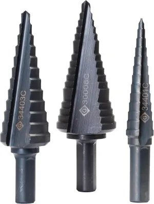 Greenlee 35884C STEP BIT KIT #1,3 & 8 (35884C), 1/8-Inch, 1/2-Inch, and 7/8-Inch