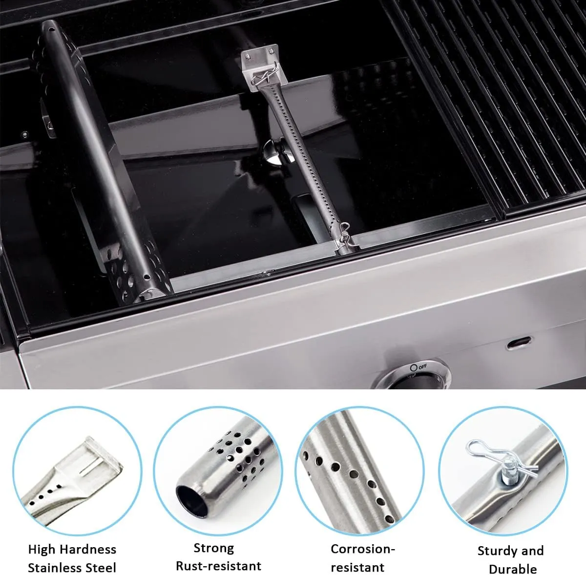Grill Replacement Parts for Charbroil Performance 6 Burner 463244819 463238218 463276517 463276617, G470-5200-W1 Burner G470-0004-W1A Heat Plate for 5 Burner 463347519, 4 Burner 463347017 463342119