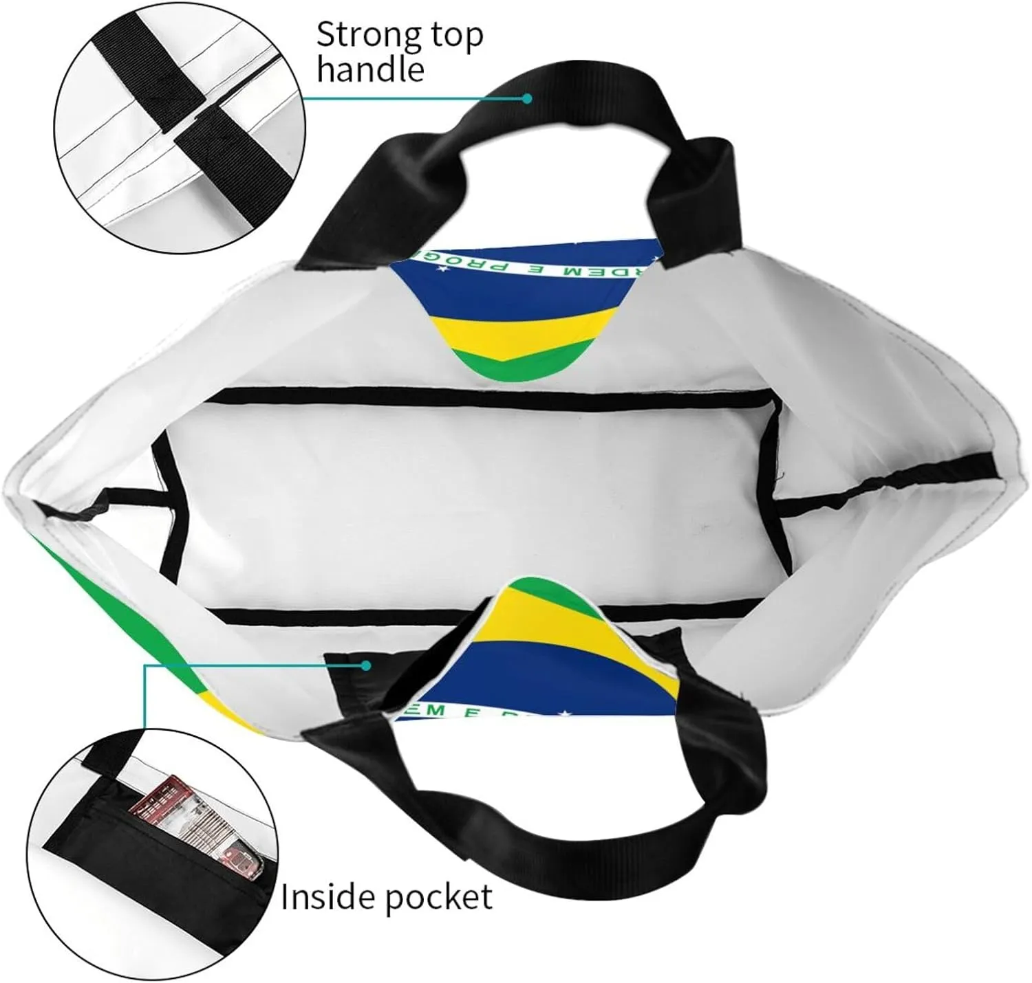 GTEVUTS State Flag Grocery Bag Large Handbag Reusable Shoulder Totes Bags-Cute Beach Bag Shopping Bag for Travel Outdoor