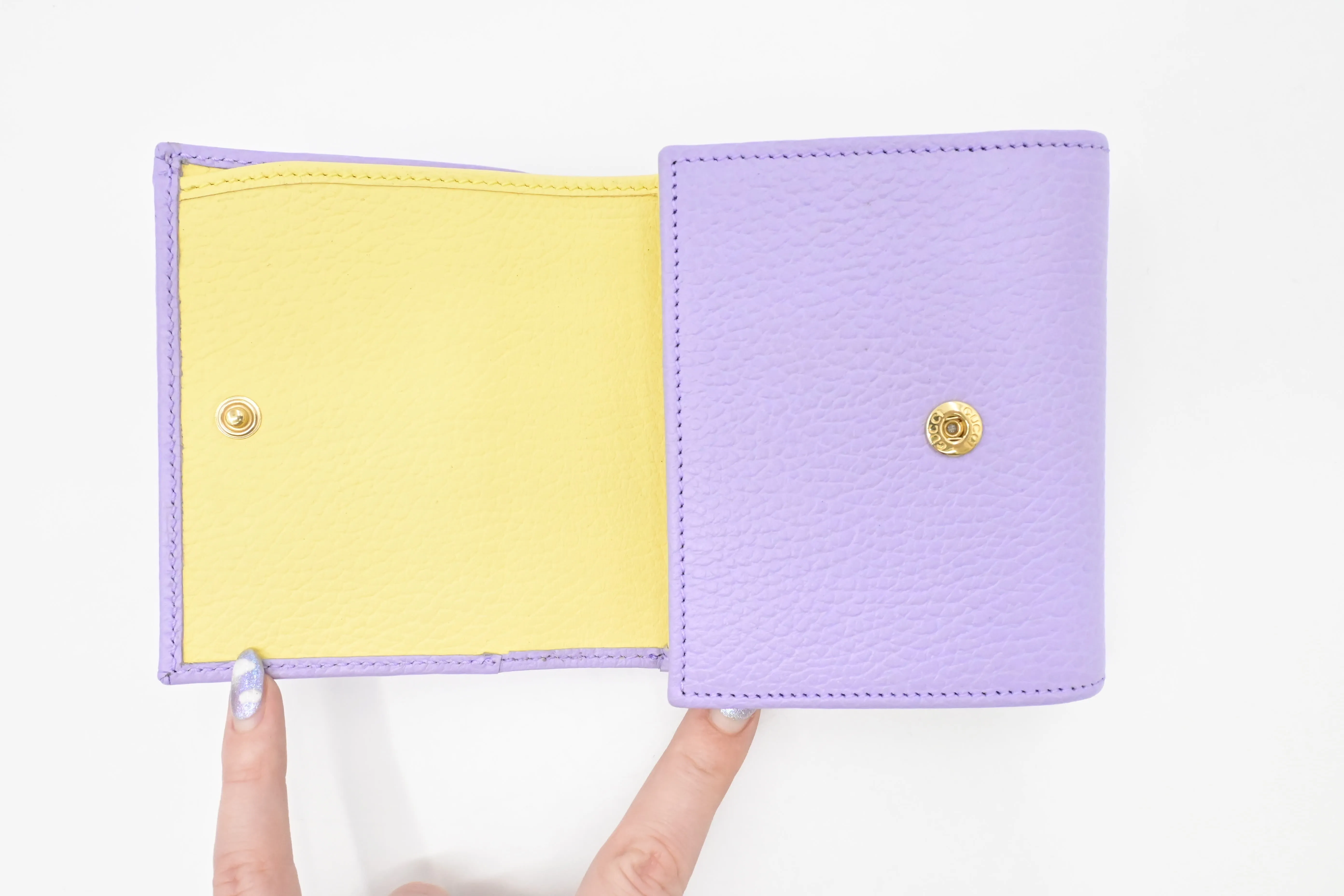 Gucci Double G Medium Wallet in Lilac Leather