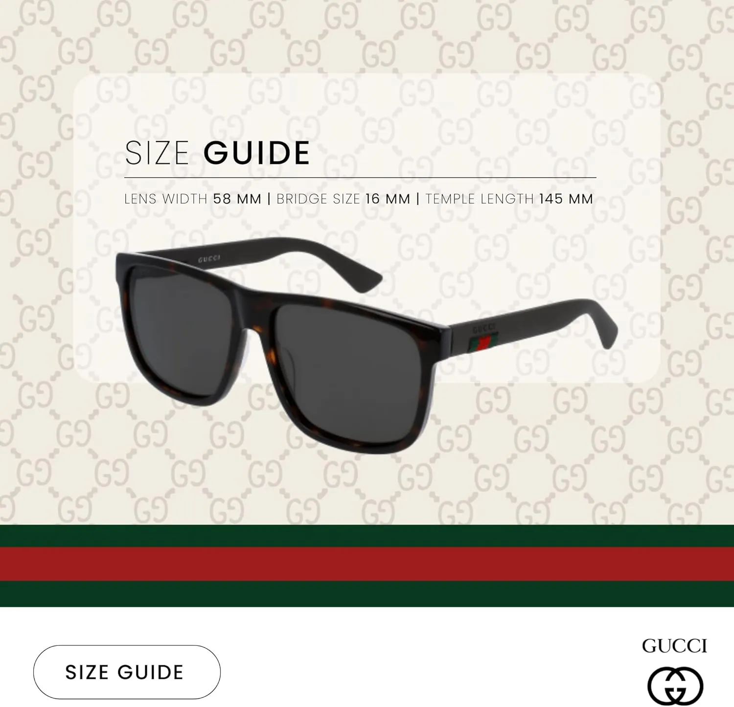 Gucci GG0010S Square Sunglasses For Men For Women   BUNDLE with Designer iWear Eyewear Care Kit
