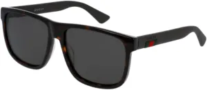 Gucci GG0010S Square Sunglasses For Men For Women   BUNDLE with Designer iWear Eyewear Care Kit
