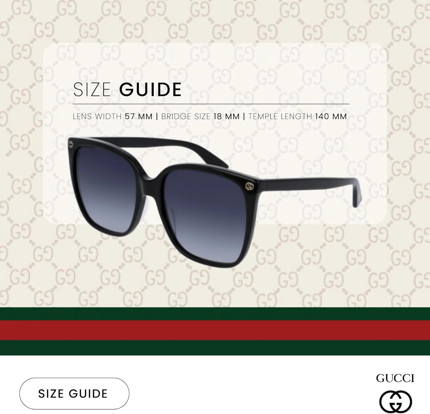 Gucci GG0022S Square Sunglasses For Men For Women FREE Complimentary Eyewear Care Kit