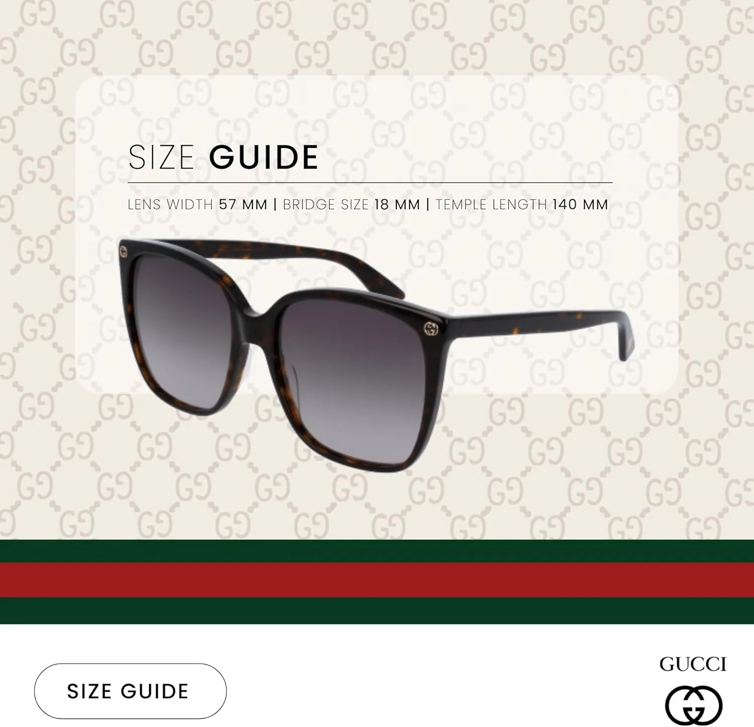 Gucci GG0022S Square Sunglasses For Men For Women FREE Complimentary Eyewear Care Kit