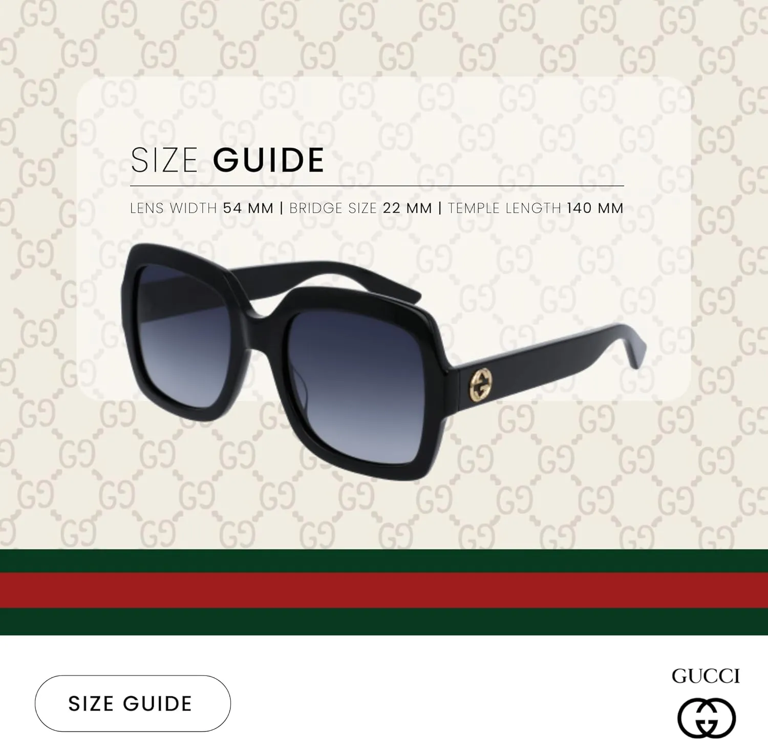 Gucci GG0036S Rectangle Sunglasses For Women   BUNDLE with Designer iWear Eyewear Care Kit