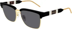 Gucci GG0603S 001 56MM Black/Grey Square Sunglasses for Men   Bundle with Designer iWear Eyewear Kit