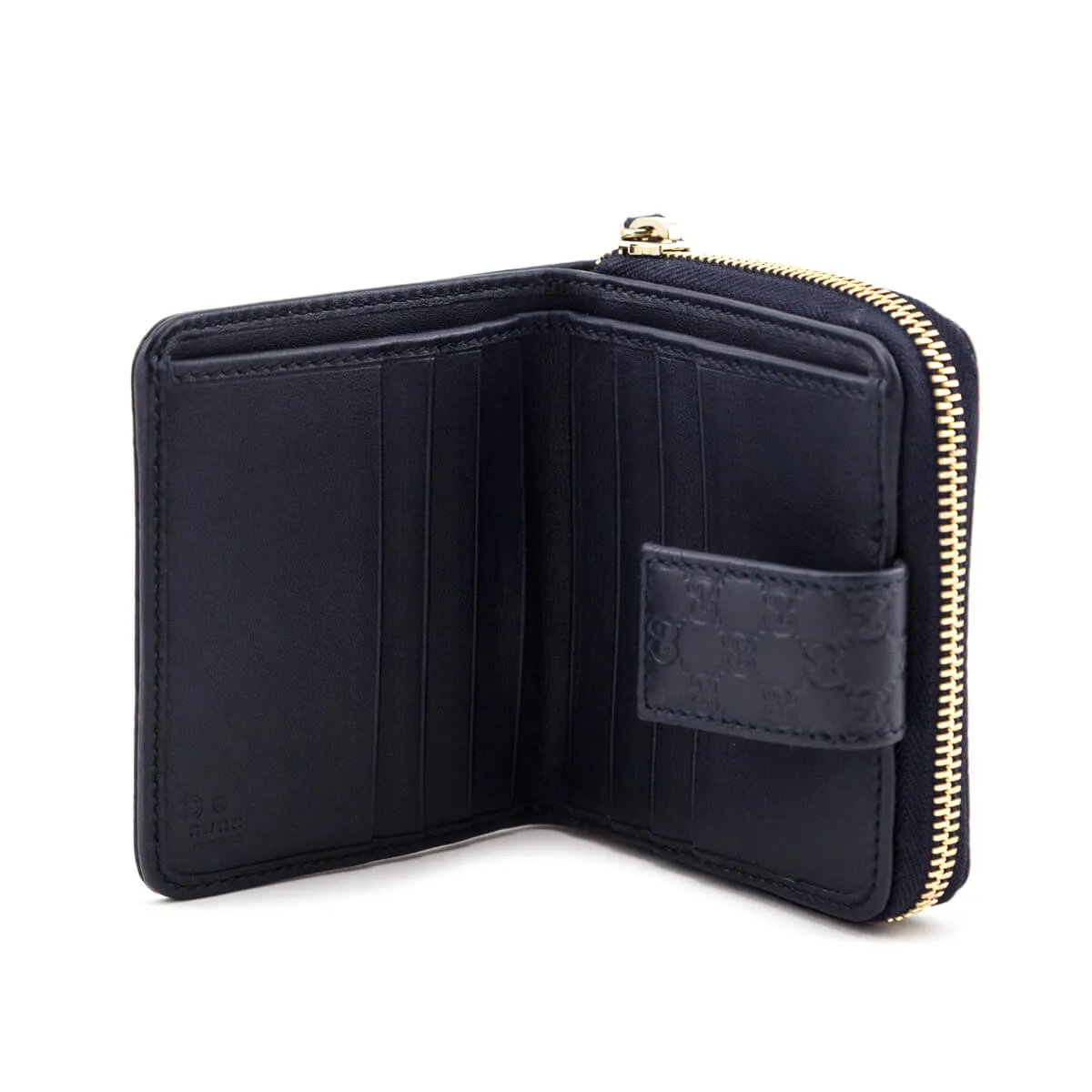 Gucci Navy Microguccissima Compact Wallet