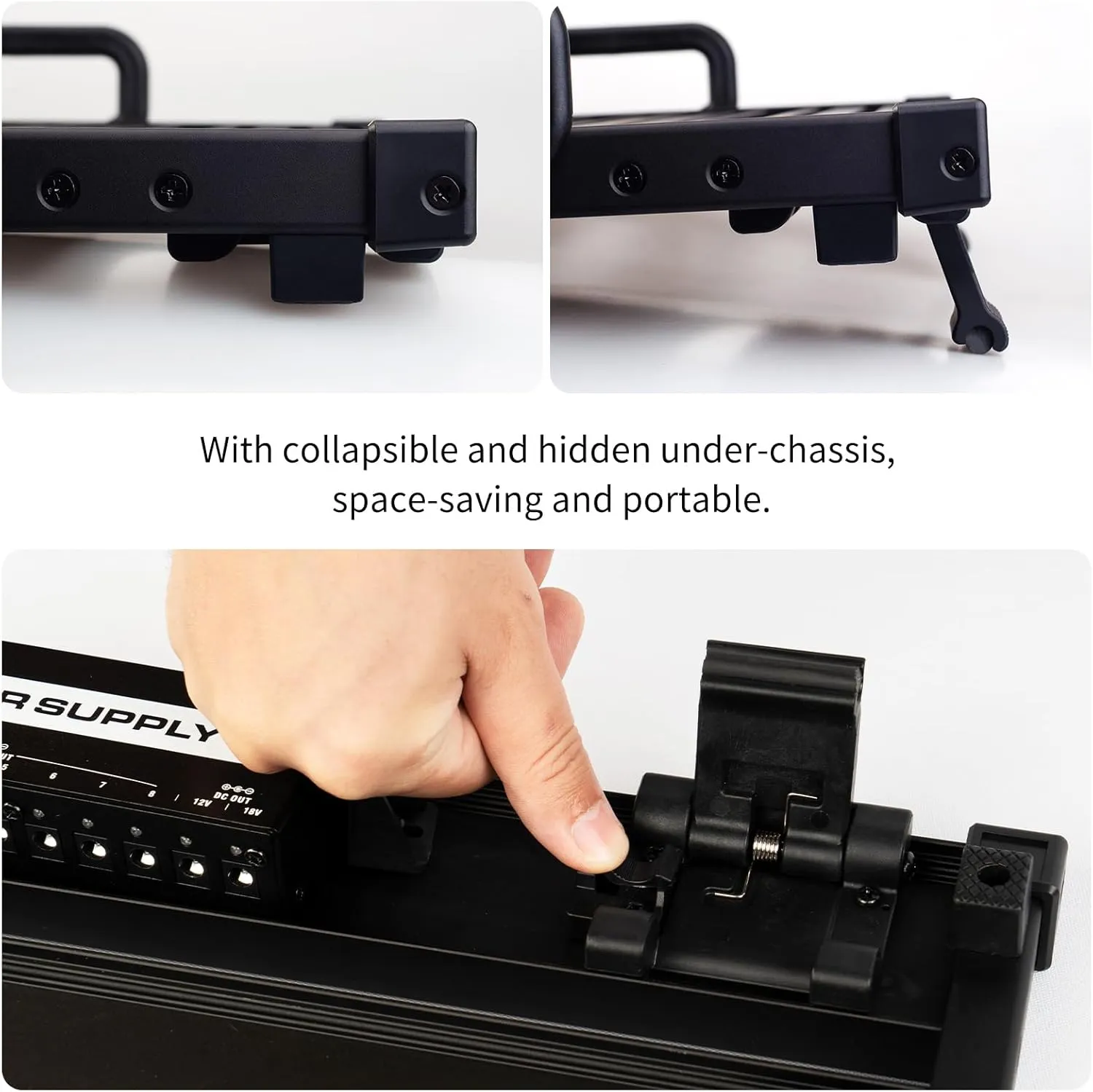 GUITTO Guitar Pedalboard - No-Strap Guitar Pedal Board Aluminum Alloy with Carry Bag No Residue (GPB-03 Large)