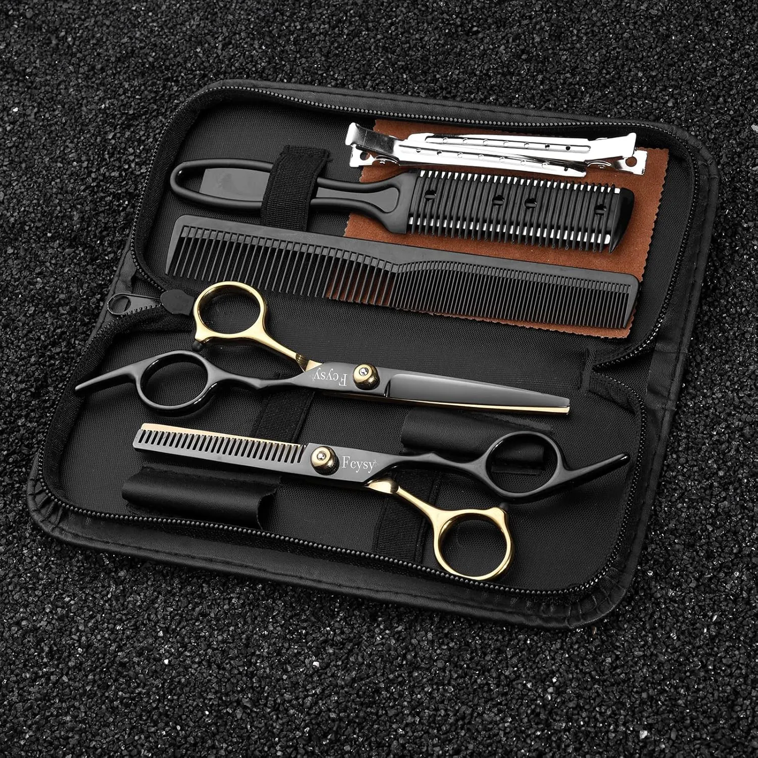 Hair Cutting Scissors Kit, Fcysy Professional Barber Shears Set with Hair Scissors Thinning Shears, Tijeras para Cortar Cabello Haircutting Sheers Hair Cut Blending Salon Scissor for Men Women Pet