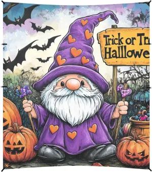 Halloween Pumpkin Dwarf Purple Foldable Beach Cabana UPF50  Protection Easy Setup Sun Shade with Sturdy Poles, Sandbags and Shovel for Camping Trips, Fishing, Backyard Fun or Picnics