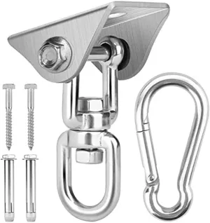 Hammock Hanging Kit - 1200 LB Capacity Heavy Duty 360° Rotating,Outdoor Patio Porch Swing Hardware, Heavy Duty Punching Bag Swivel Hanger,Ceiling Hook for Concrete Wood Swing, Yoga, Gym