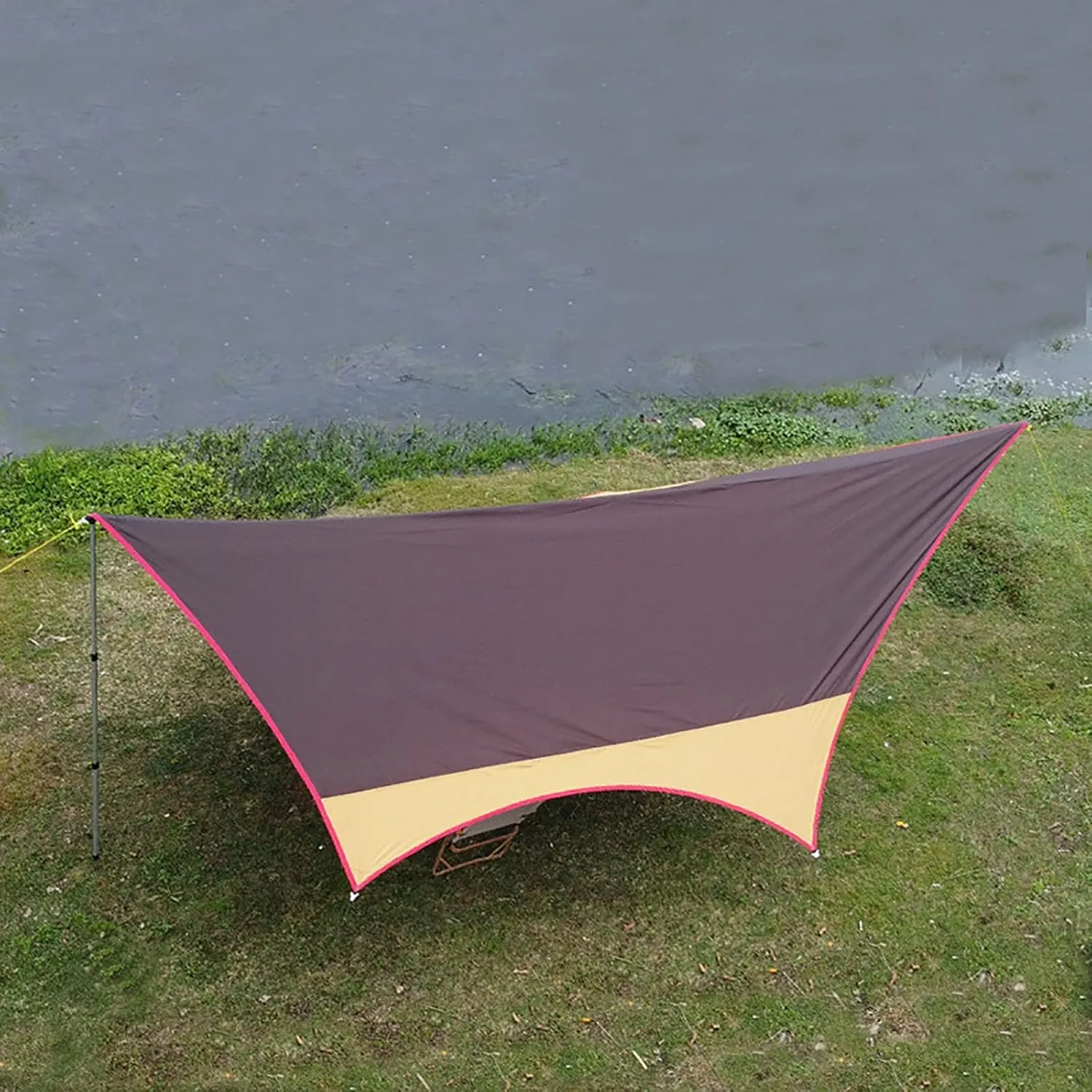 Hammock Rain Fly, 18x16FT Camping Tarp with Carry Bag, Waterproof and Ultralight Survival Tent Tarp 210D Oxford Cloth Large Outdoor Camping Equipment for Hiking Picnic Backpacking