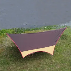 Hammock Rain Fly, 18x16FT Camping Tarp with Carry Bag, Waterproof and Ultralight Survival Tent Tarp 210D Oxford Cloth Large Outdoor Camping Equipment for Hiking Picnic Backpacking