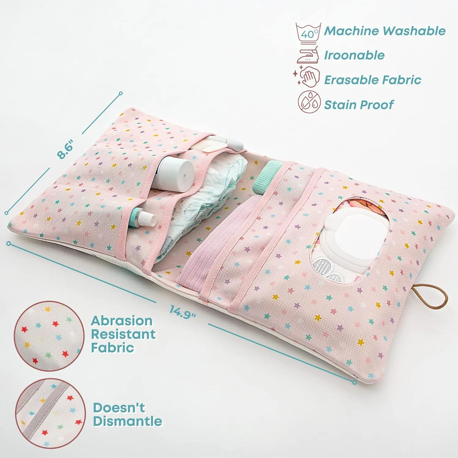 HAMUR Baby Diaper Bag Organizer – Travel-Friendly, Compact & Foldable | Stroller Pouch for Newborn Essentials – Must-Have for Boys & Girls (Elephant)