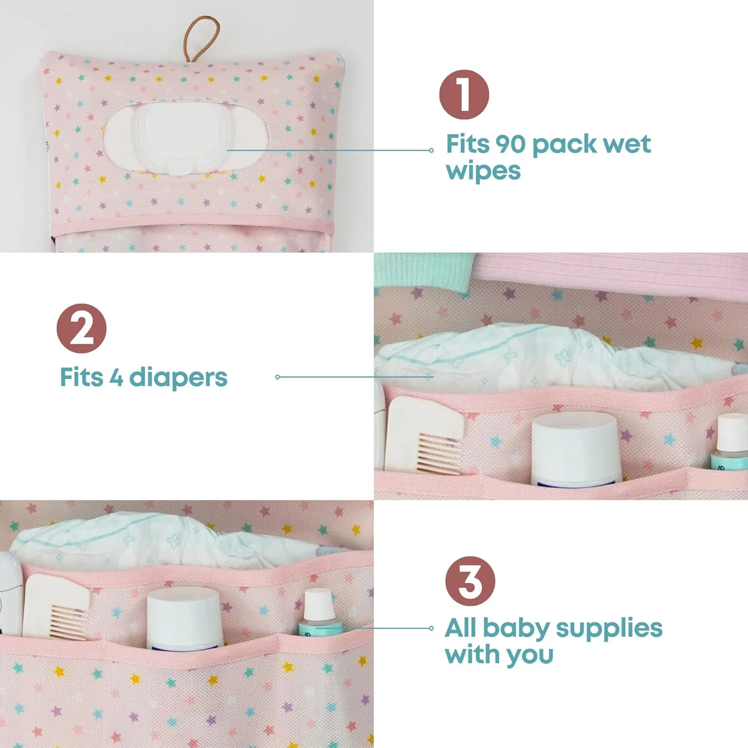 HAMUR Baby Diaper Bag Organizer – Travel-Friendly, Compact & Foldable | Stroller Pouch for Newborn Essentials – Must-Have for Boys & Girls (Elephant)