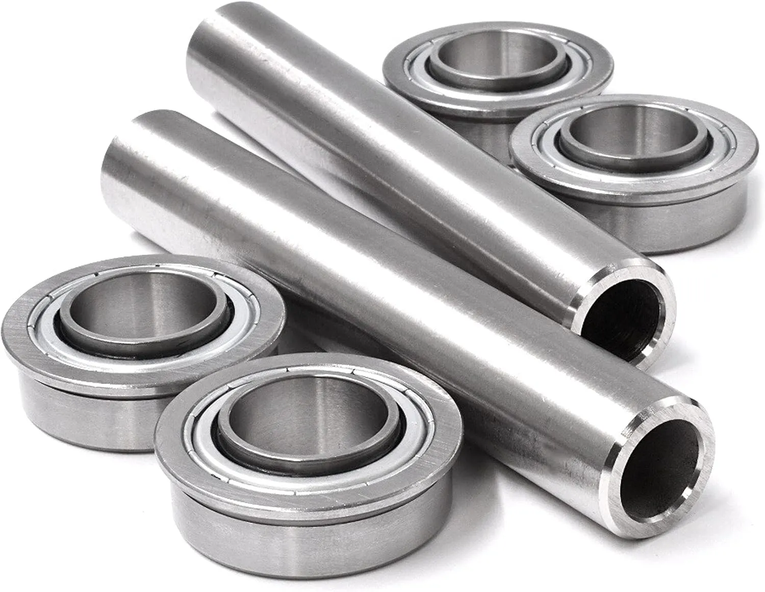 HD Switch - 2 Kits - Stainless Steel Front Wheel Axle Spanner Bushing & Flange Bearing Rebuild Kit for Bush Hog ES1744 ES1844 ES1852 ES2044 ES2052 ES2244 ES2252 ES2344 ES2352 ES2452 BushHog Mowers