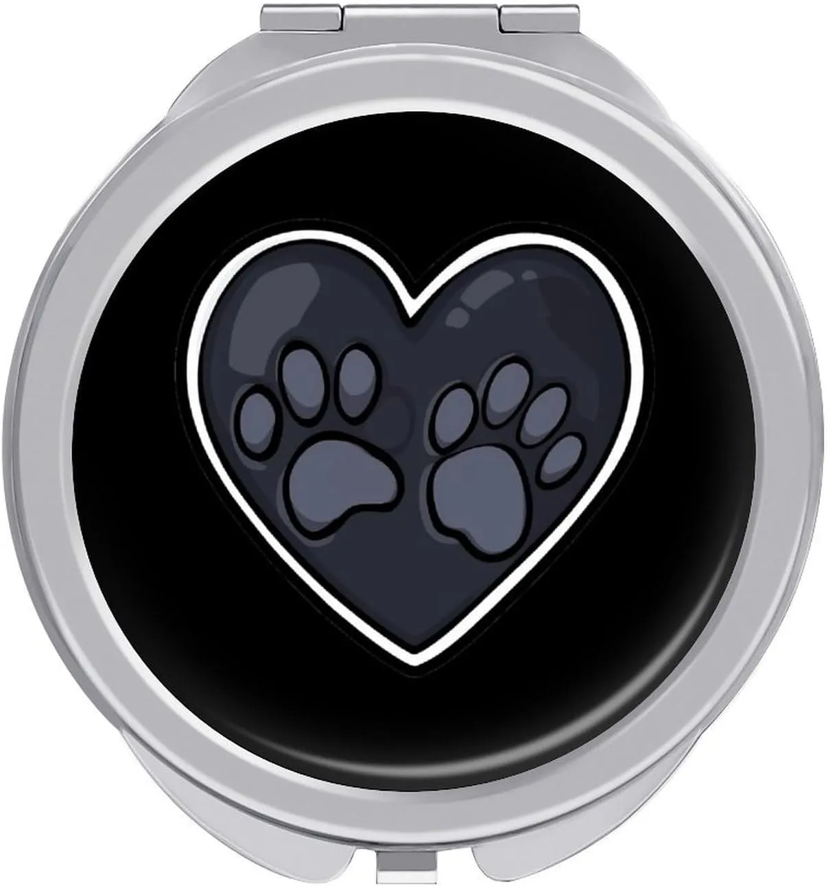 Heart Dog Paws Compact Mini Mirror Double-Sided Pocket Makeup Mirrors Ultra Portable for Purses and Travel