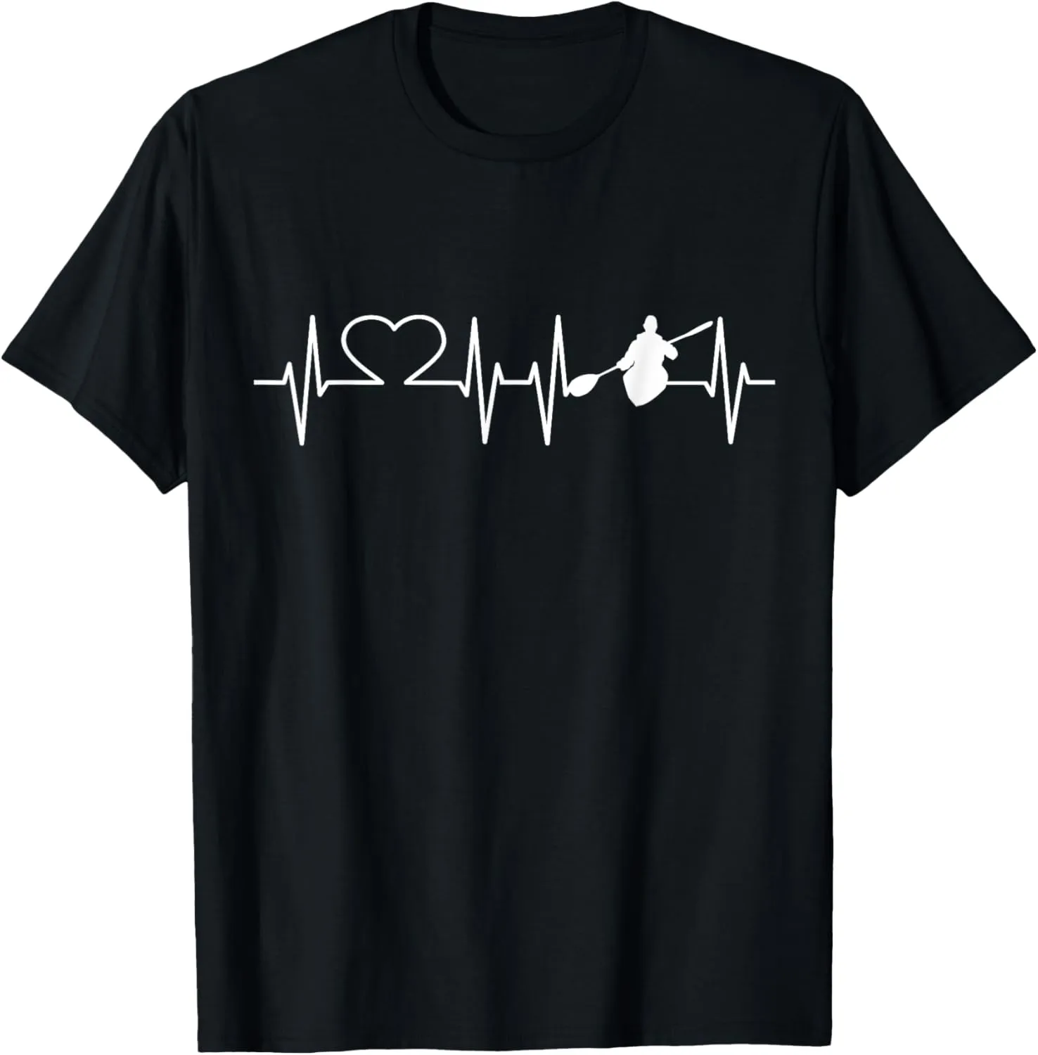 Heartbeat Kayak T Shirt Canoeing T-Shirt River Canoe Tee T-Shirt